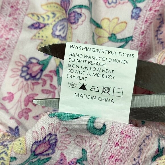 R Vivimos Tiered Floral Maxi Dress Sz.S Pink Short Sleeve Cottage Boho Romantic - Picture 12 of 16